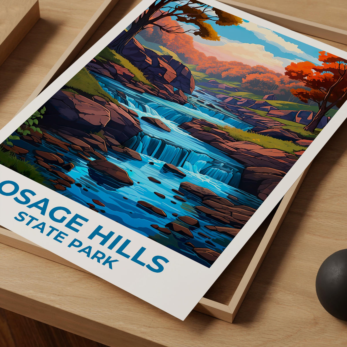 Osage Hills State Park Poster – Oklahoma Falls Art