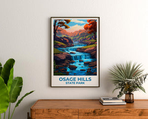 Osage Hills State Park Poster – Oklahoma Falls Art