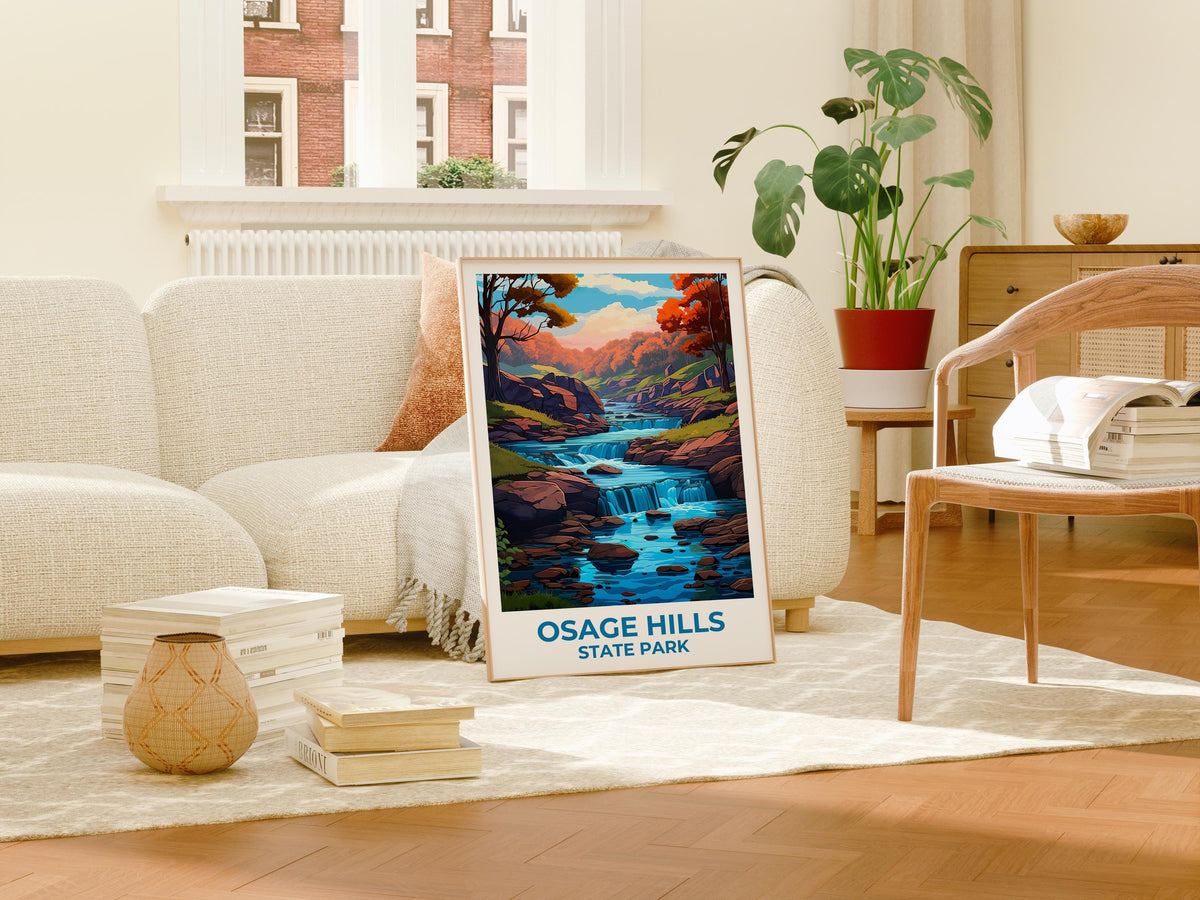 Osage Hills State Park Poster – Oklahoma Falls Art
