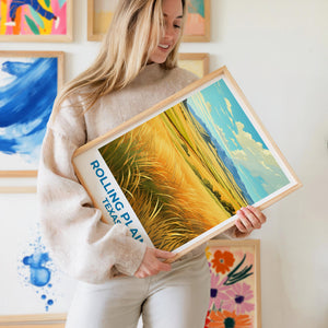Rolling Plains Texas Poster – Golden Grassland Landscape