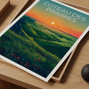 Coteau des Prairies Poster – Midwest Sunset Prairie Decor