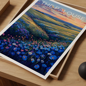 The Palouse Poster — Wildflower Hills Sunset Print