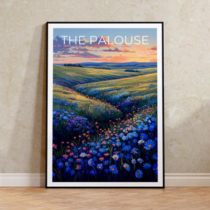 The Palouse Poster — Wildflower Hills Sunset Print