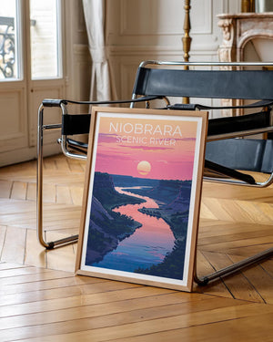 Niobrara Scenic River Poster — Sunset Over Nebraska Bluffs
