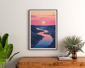 Niobrara Scenic River Poster — Sunset Over Nebraska Bluffs