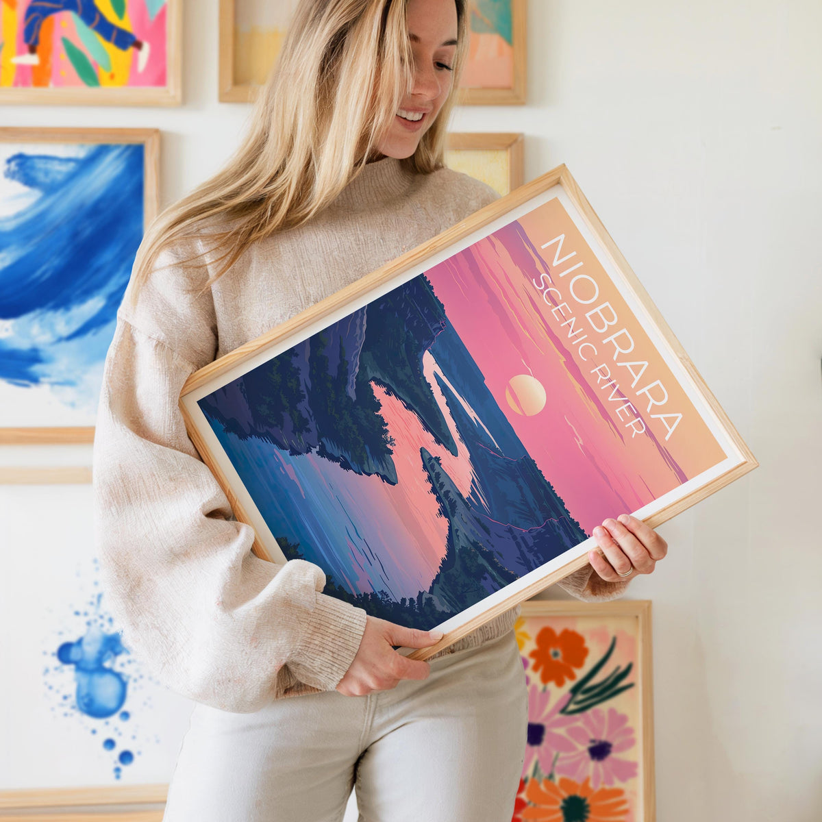 Niobrara Scenic River Poster — Sunset Over Nebraska Bluffs