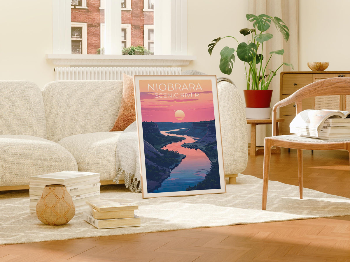 Niobrara Scenic River Poster — Sunset Over Nebraska Bluffs