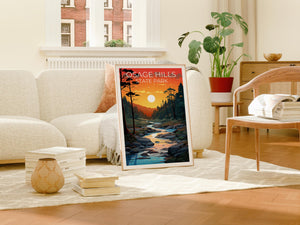 Osage Hills State Park Sunset Forest Stream Poster Print