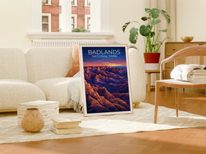 Badlands National Park Poster - Night Sky Buttes Print