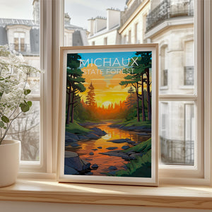 Michaux State Forest Poster – Woodland Stream Sunset Art