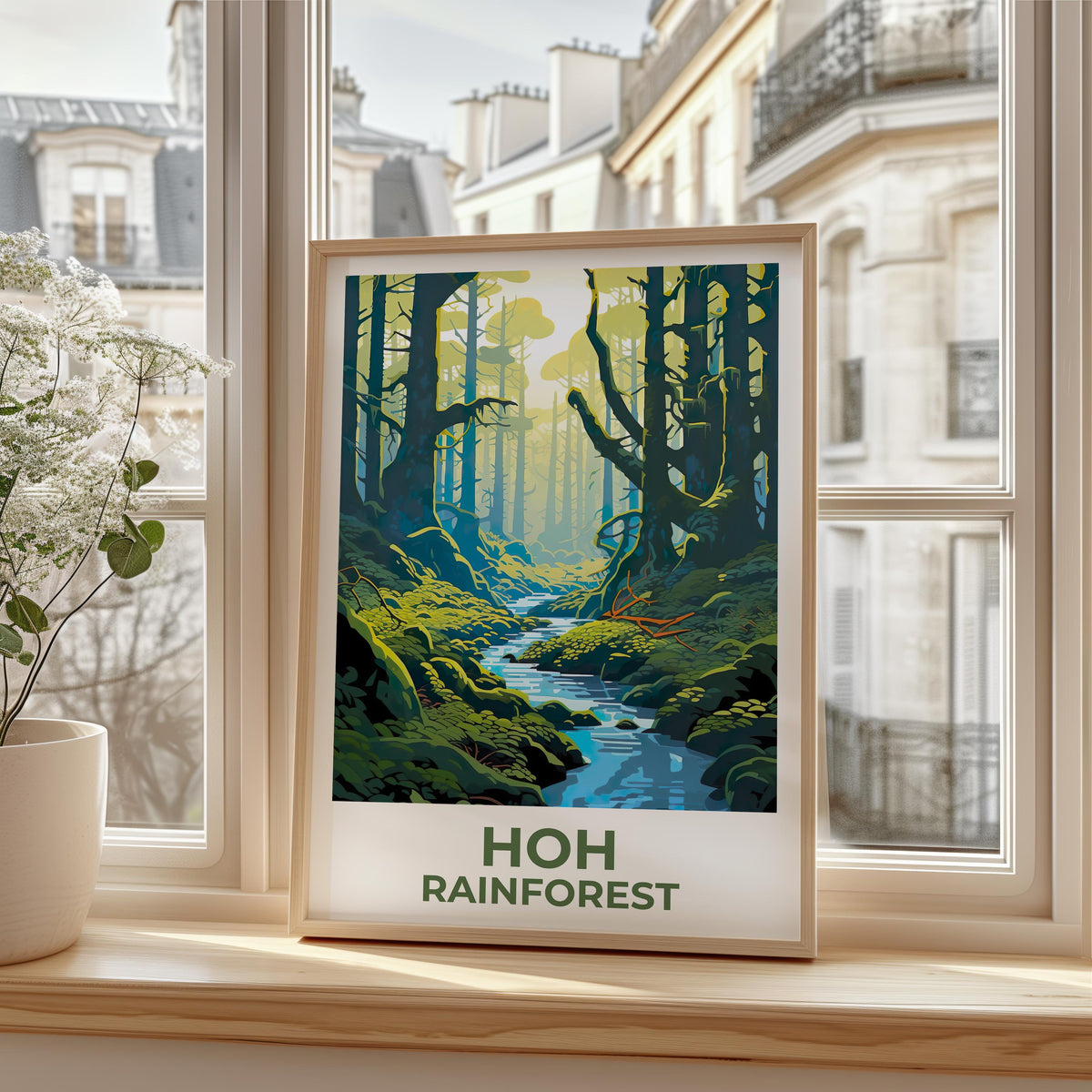 Hoh Rainforest Poster — Mossy Olympic Forest Stream Print