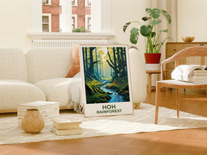 Hoh Rainforest Poster — Mossy Olympic Forest Stream Print