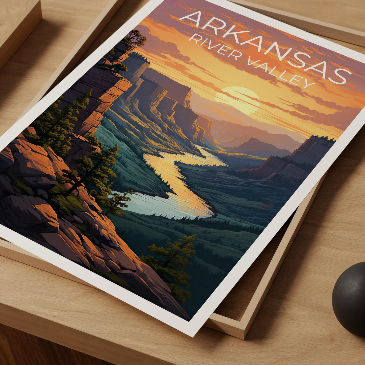 Arkansas River Valley Poster — Canyon Sunset Art Print