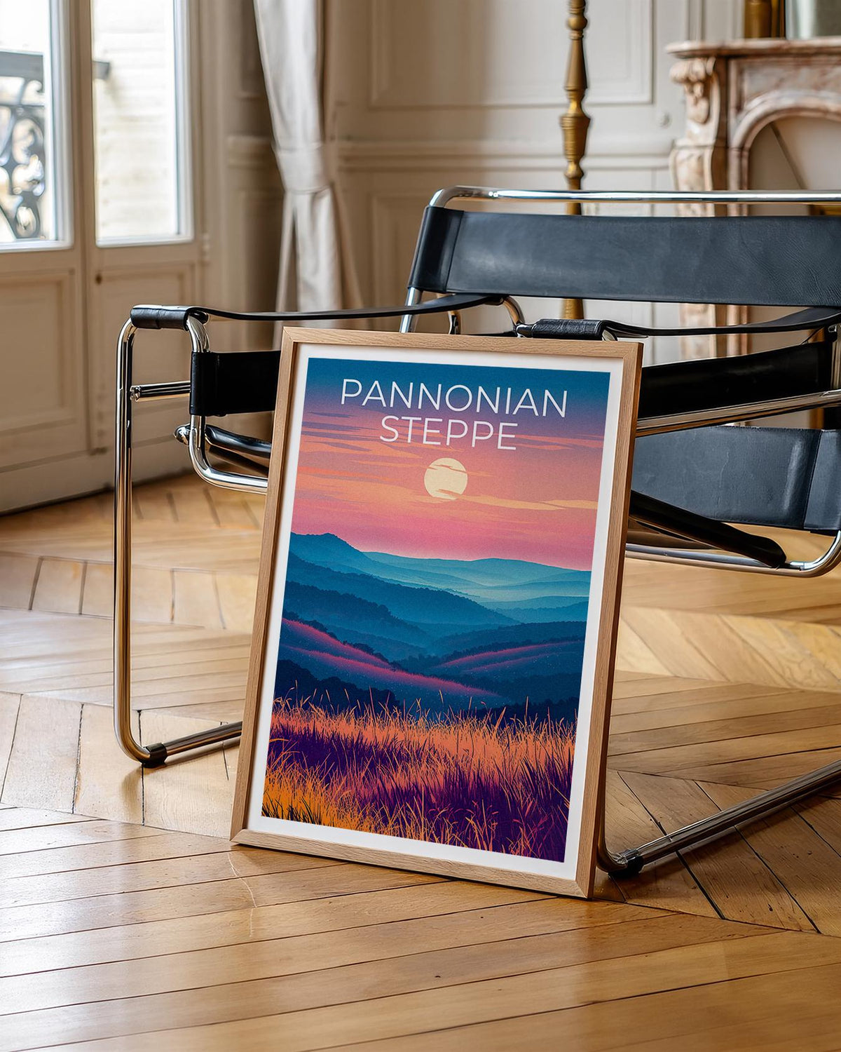 Pannonian Steppe Poster – Hungary Sunset Grasslands