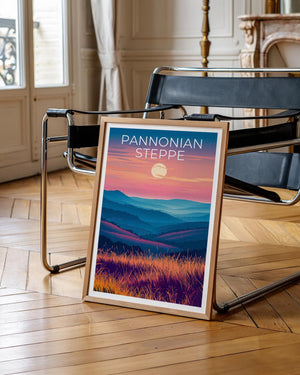 Pannonian Steppe Poster – Hungary Sunset Grasslands