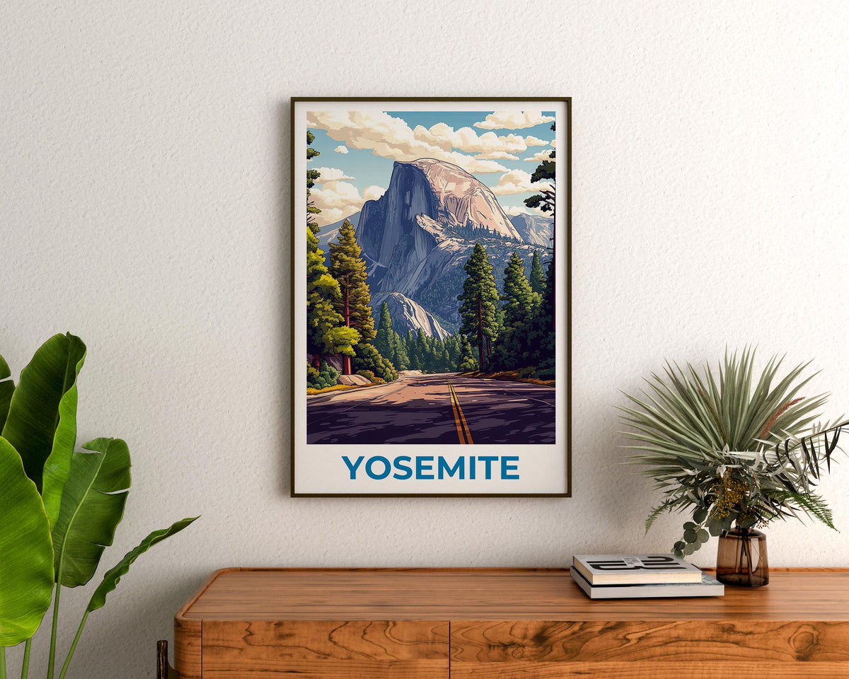 Yosemite National Park Poster — Half Dome Road Print
