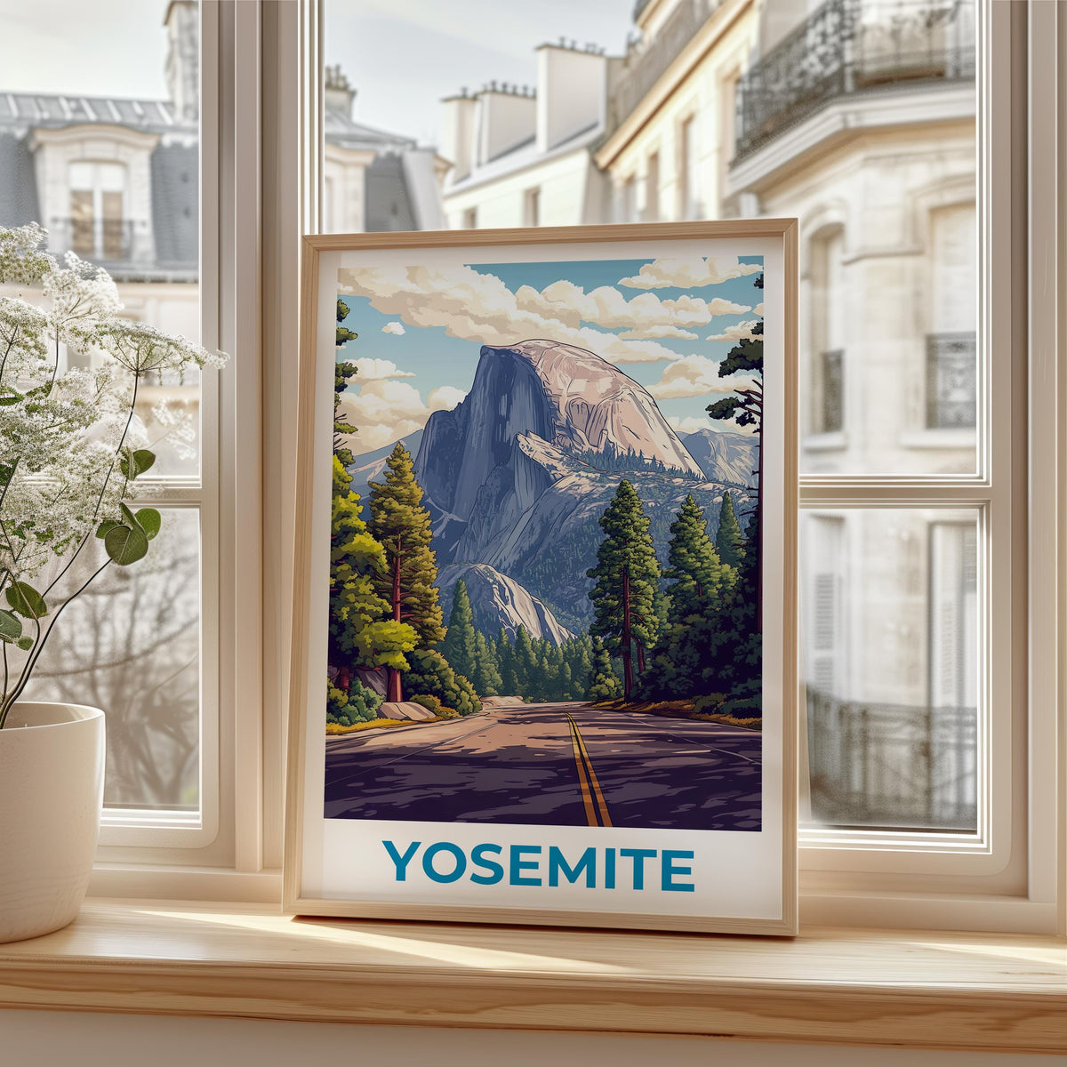 Yosemite National Park Poster — Half Dome Road Print