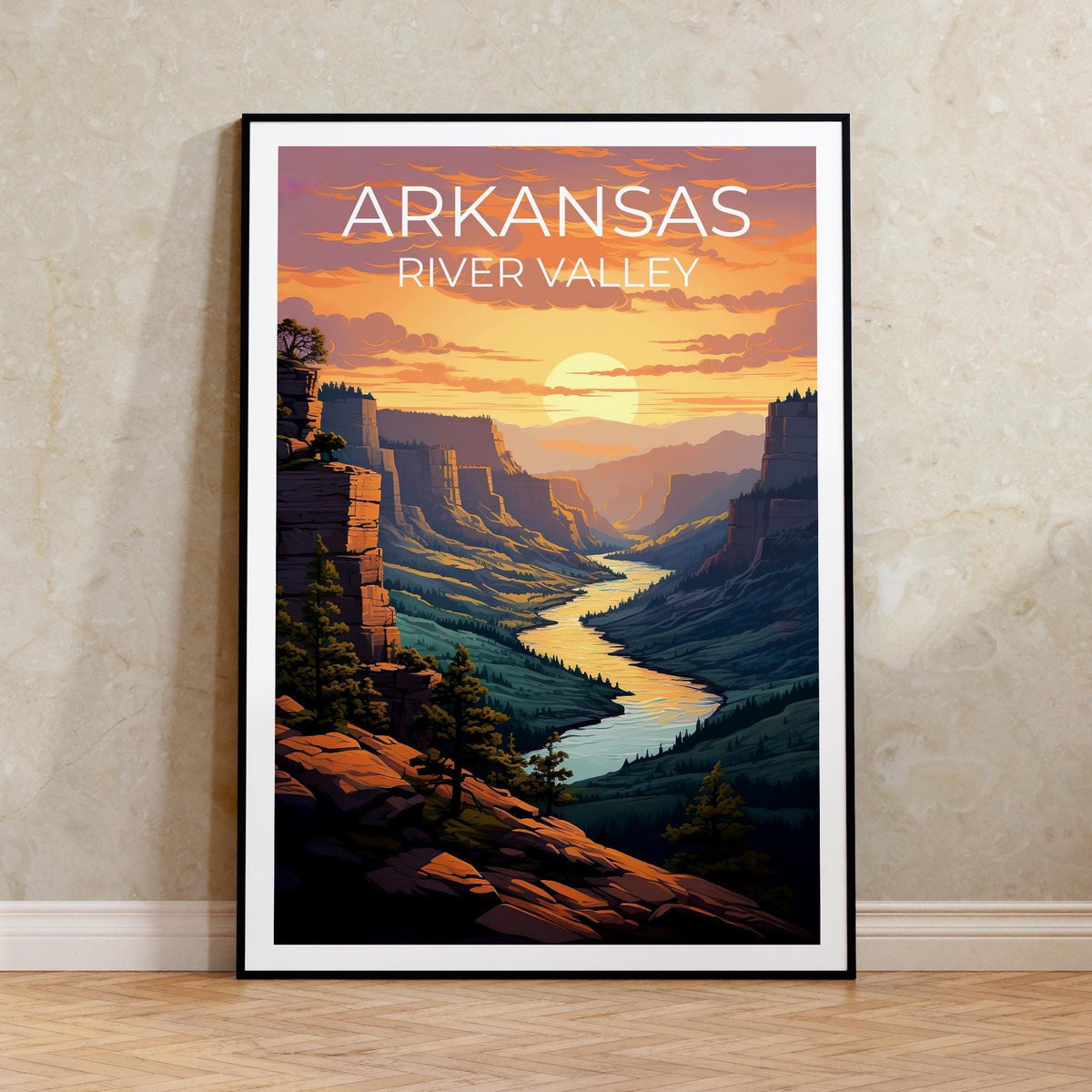 Arkansas River Valley Poster — Canyon Sunset Art Print