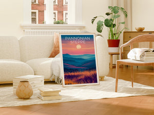 Pannonian Steppe Poster – Hungary Sunset Grasslands