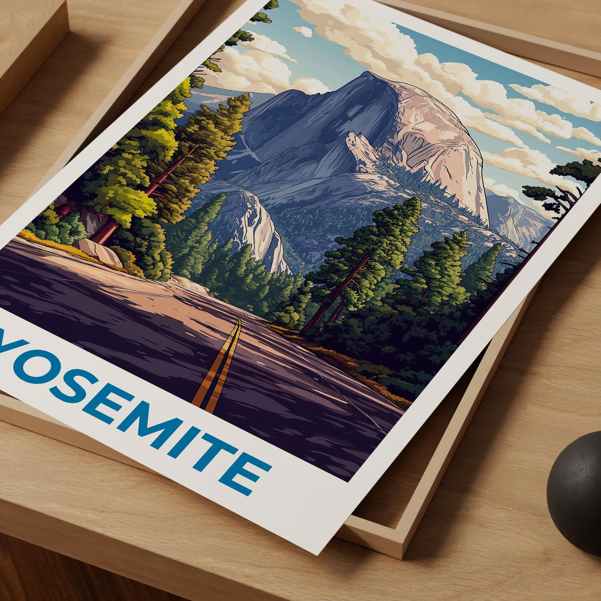 Yosemite National Park Poster — Half Dome Road Print