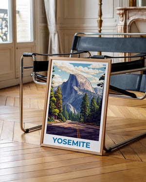 Yosemite National Park Poster — Half Dome Road Print