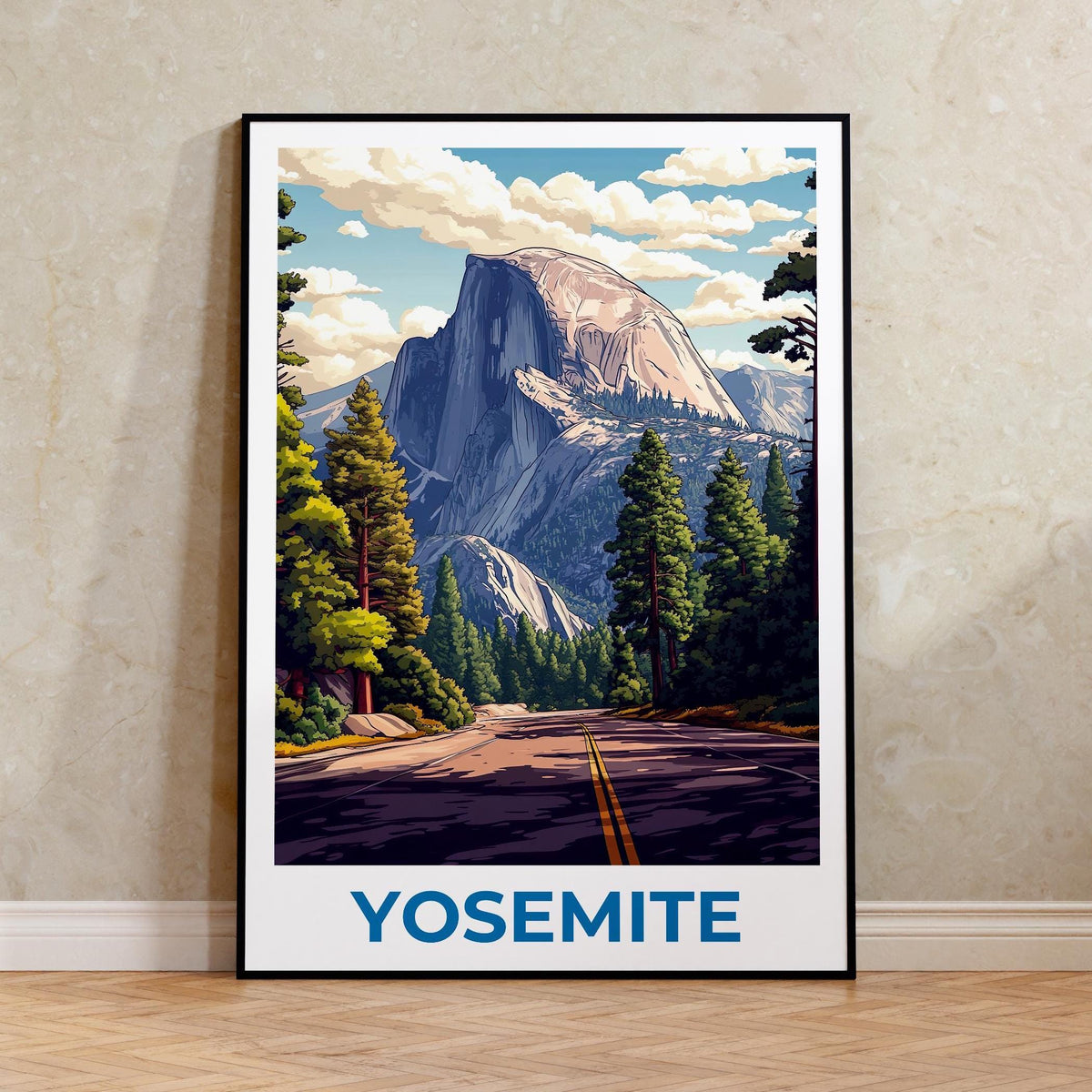 Yosemite National Park Poster — Half Dome Road Print