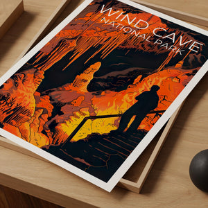 Wind Cave Poster, South Dakota Cave Formations Print
