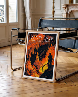 Wind Cave Poster, South Dakota Cave Formations Print