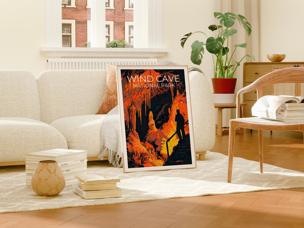 Wind Cave Poster, South Dakota Cave Formations Print