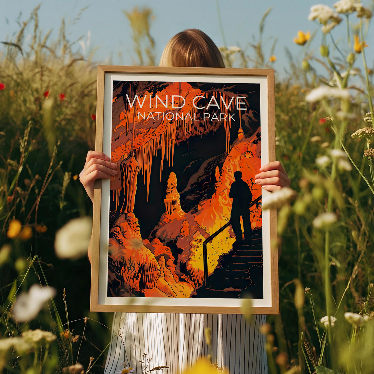 Wind Cave Poster, South Dakota Cave Formations Print