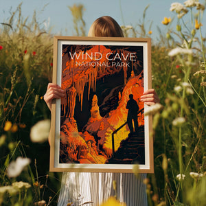 Wind Cave Poster, South Dakota Cave Formations Print