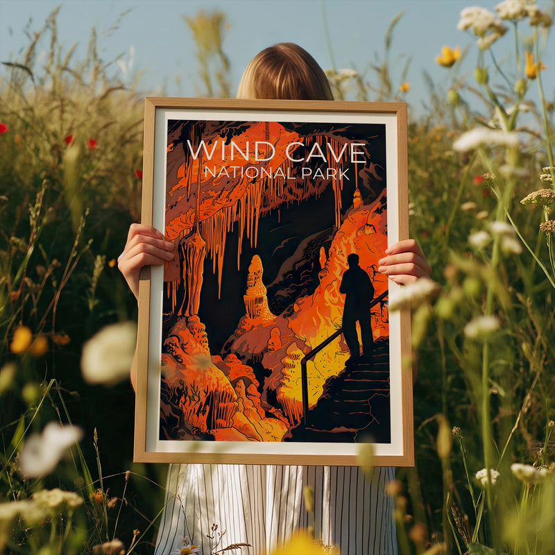 Wind Cave Poster, South Dakota Cave Formations Print