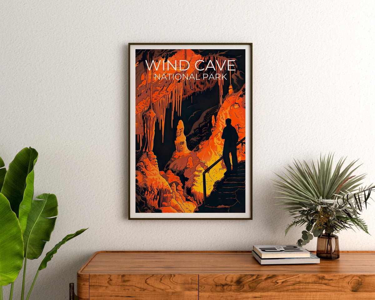 Wind Cave Poster, South Dakota Cave Formations Print