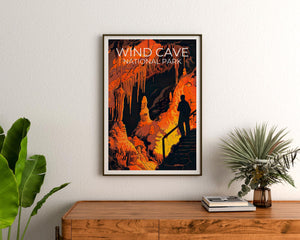 Wind Cave Poster, South Dakota Cave Formations Print