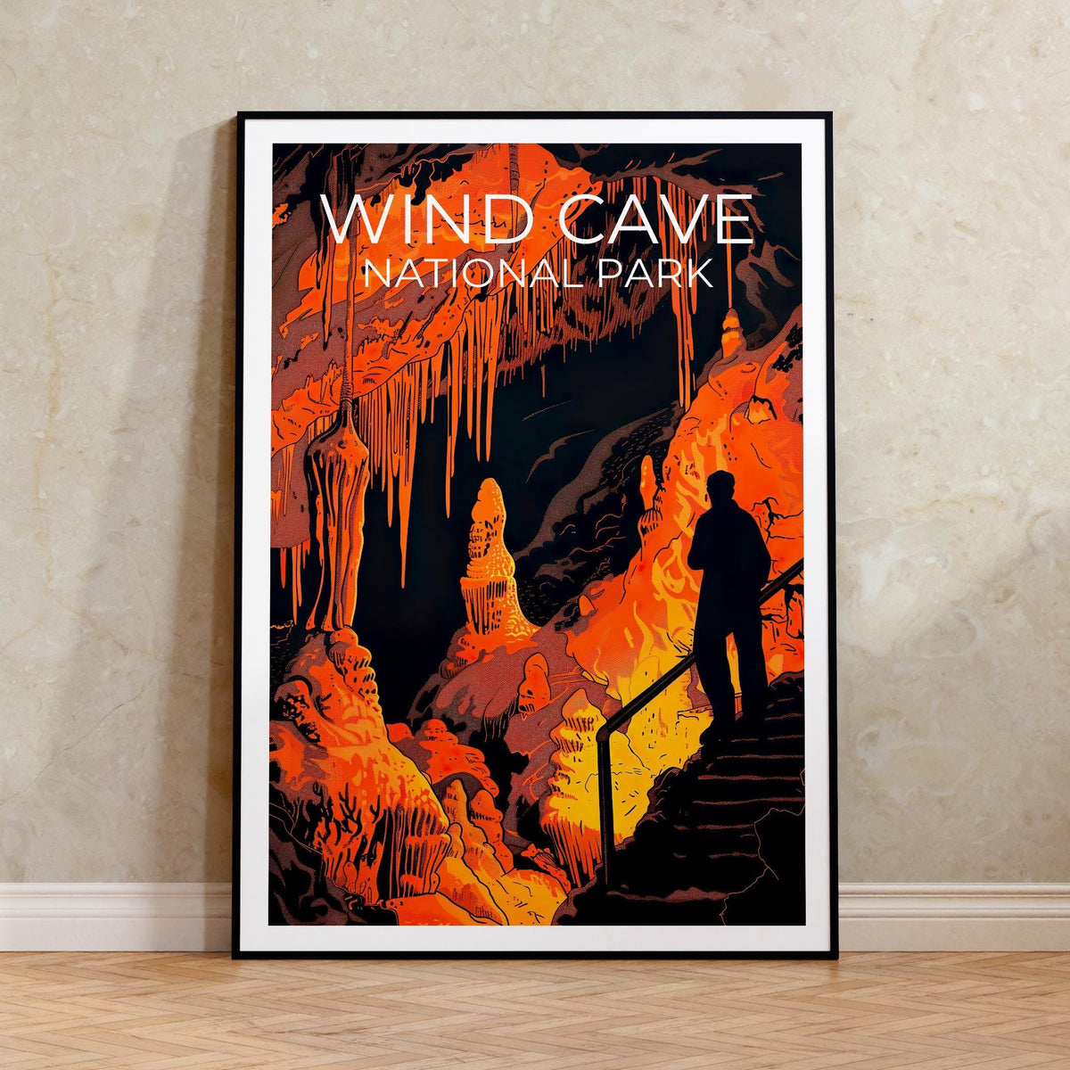 Wind Cave Poster, South Dakota Cave Formations Print