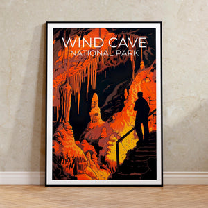 Wind Cave Poster, South Dakota Cave Formations Print