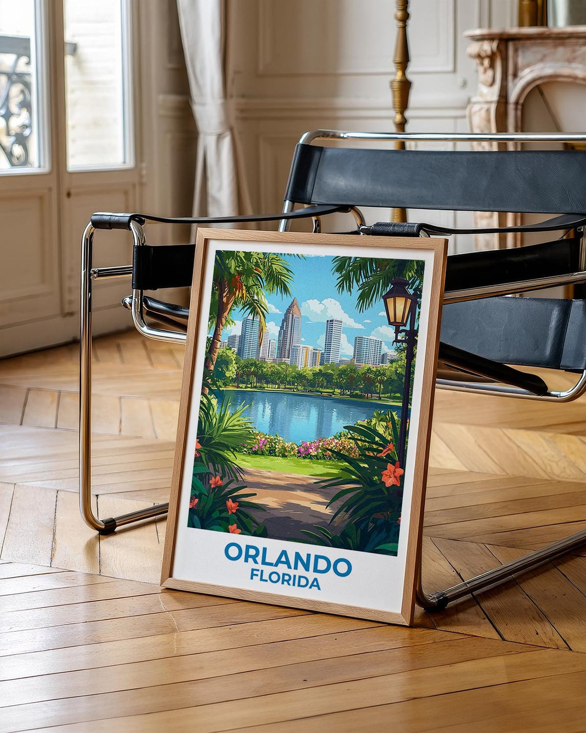 Orlando Skyline Poster – Lake Eola Park Travel Print