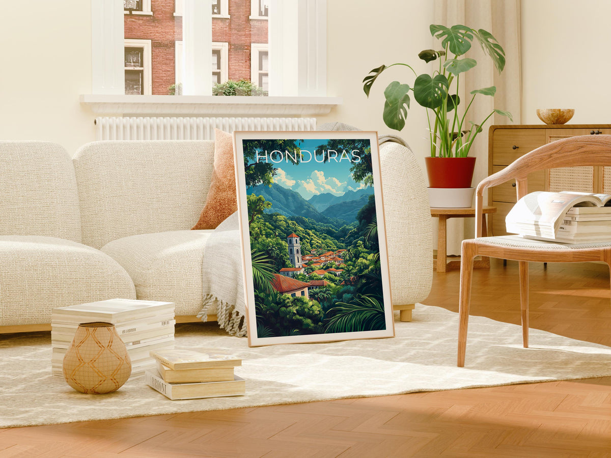 Honduras Rainforest Poster — La Moskitia Volcano Jungle Art