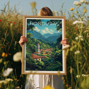 Honduras Rainforest Poster — La Moskitia Volcano Jungle Art