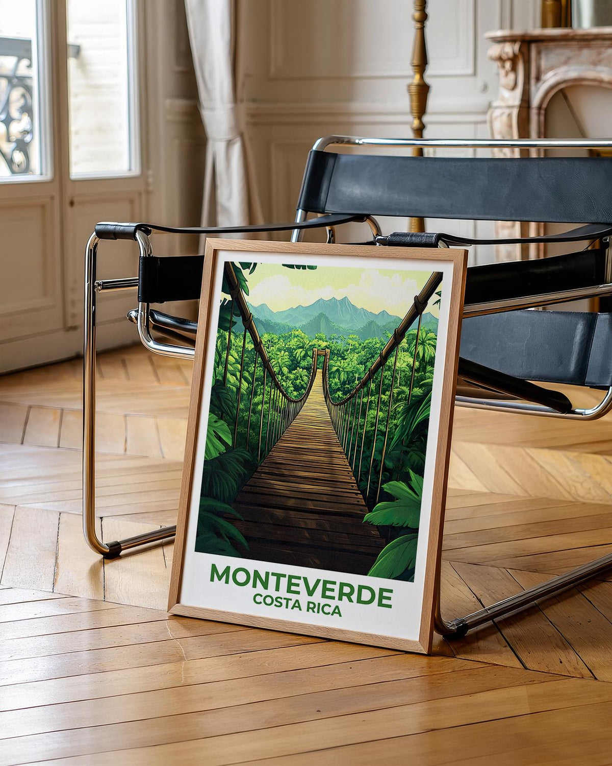 Monteverde Costa Rica Poster – Cloud Forest Bridge Print
