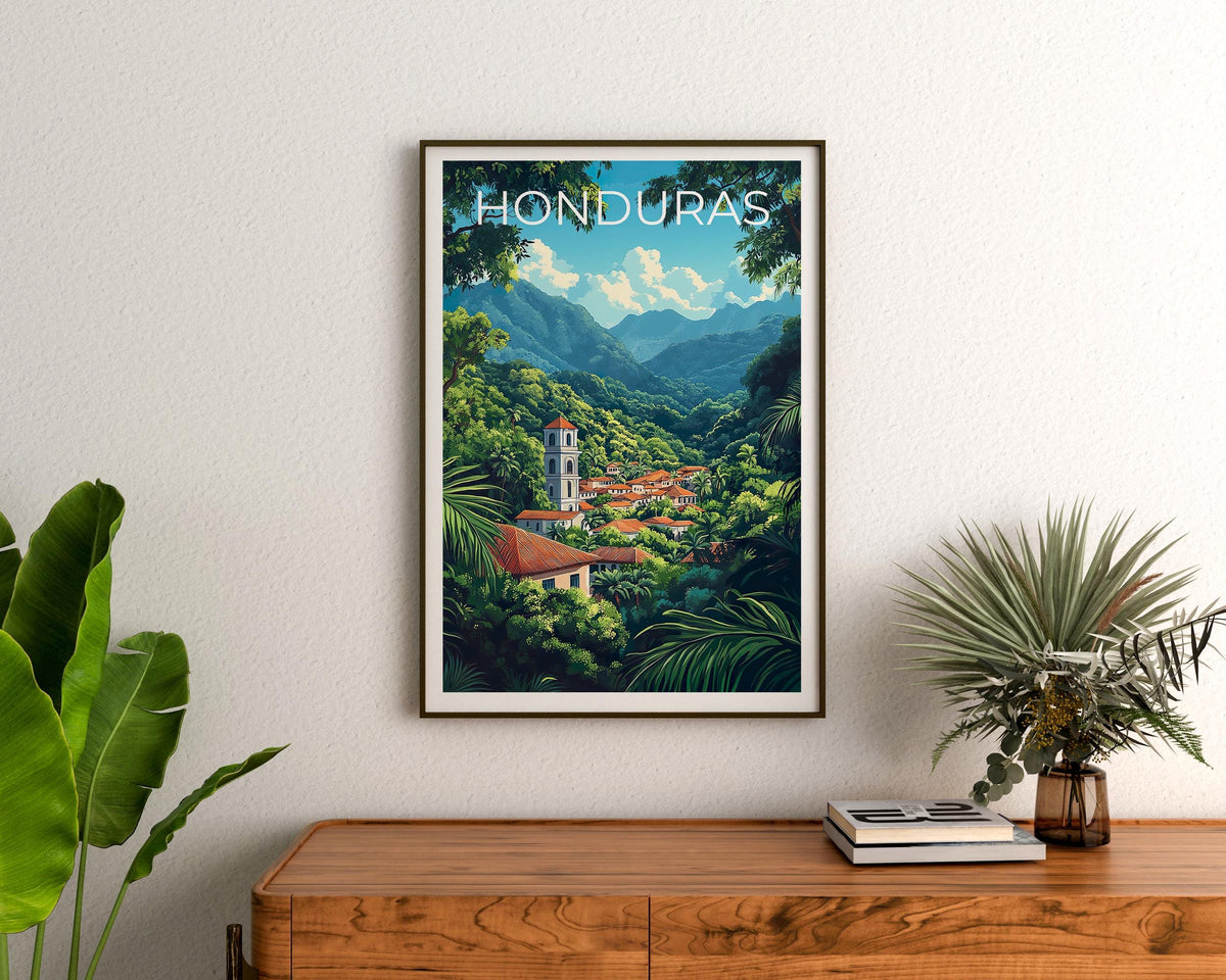 Honduras Rainforest Poster — La Moskitia Volcano Jungle Art