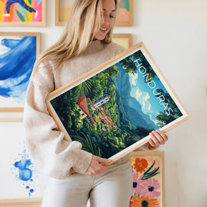 Honduras Rainforest Poster — La Moskitia Volcano Jungle Art