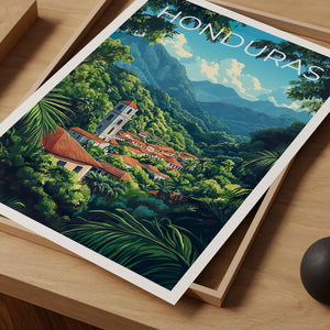 Honduras Rainforest Poster — La Moskitia Volcano Jungle Art