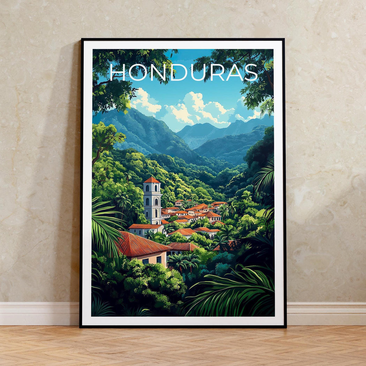 Honduras Rainforest Poster — La Moskitia Volcano Jungle Art