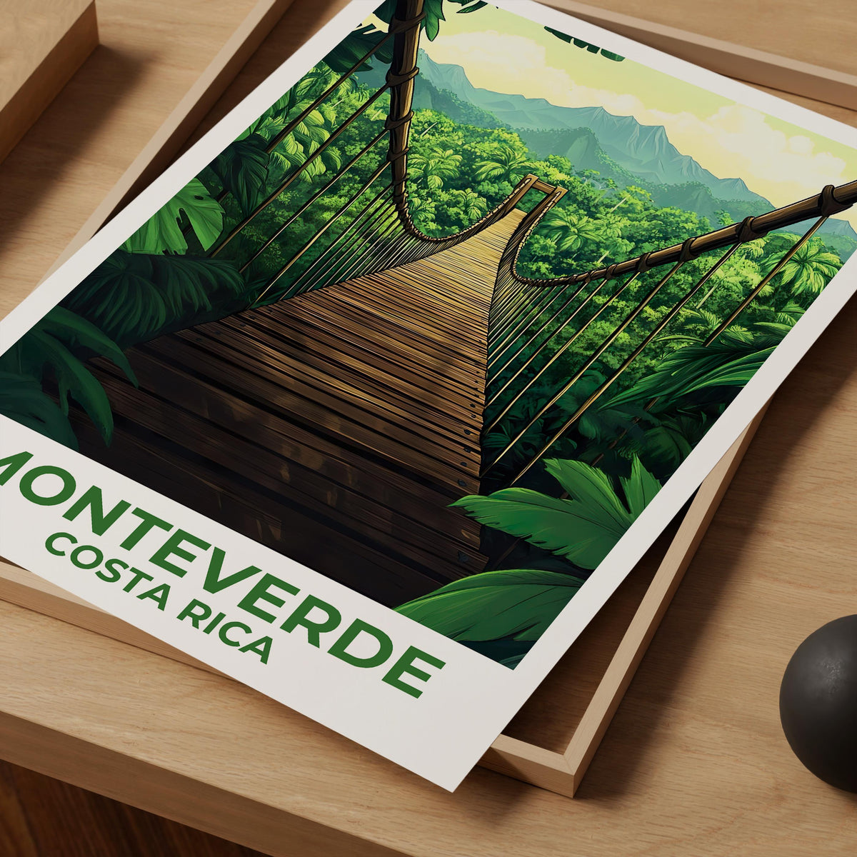 Monteverde Costa Rica Poster – Cloud Forest Bridge Print