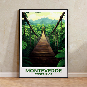 Monteverde Costa Rica Poster – Cloud Forest Bridge Print