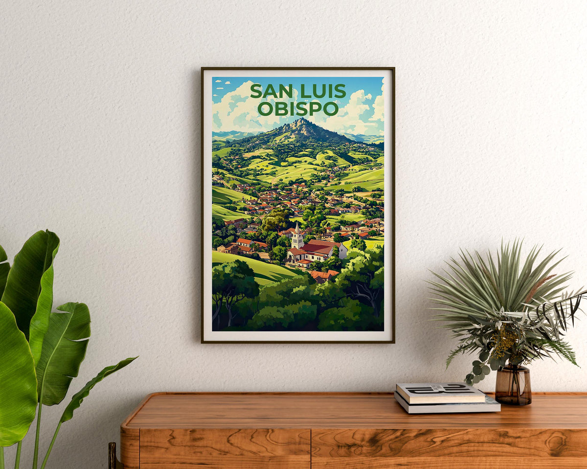 San Luis Obispo California Poster, Mission Hills Print