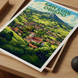 San Luis Obispo California Poster, Mission Hills Print