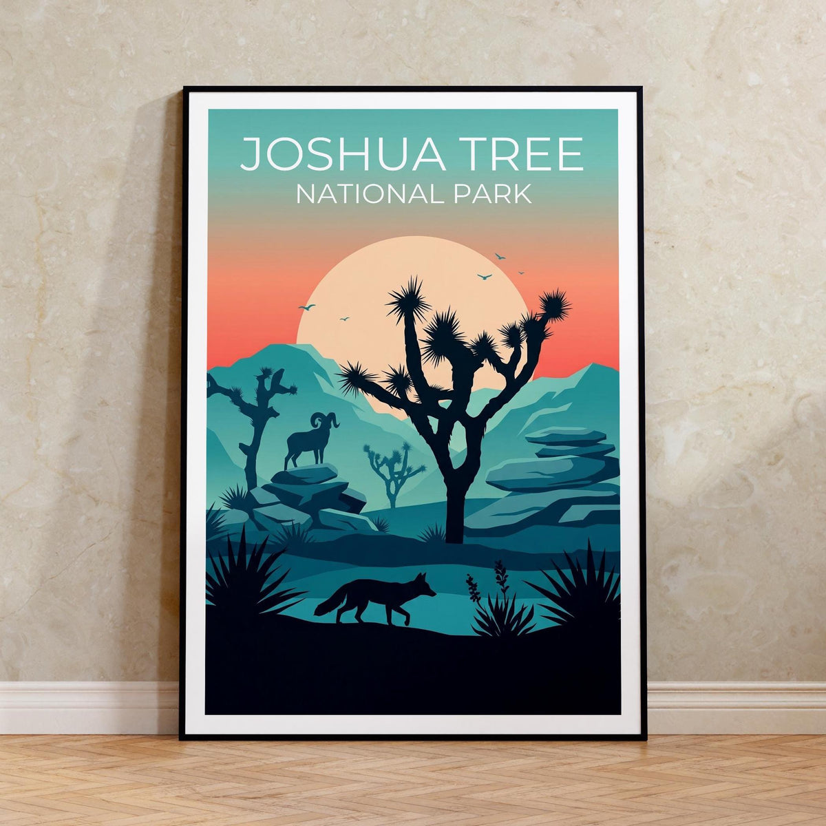 Joshua Tree National Park Poster Desert Sunset Wildlife