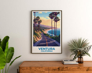 Ventura California Poster: Pacific Coast Highway Road Print